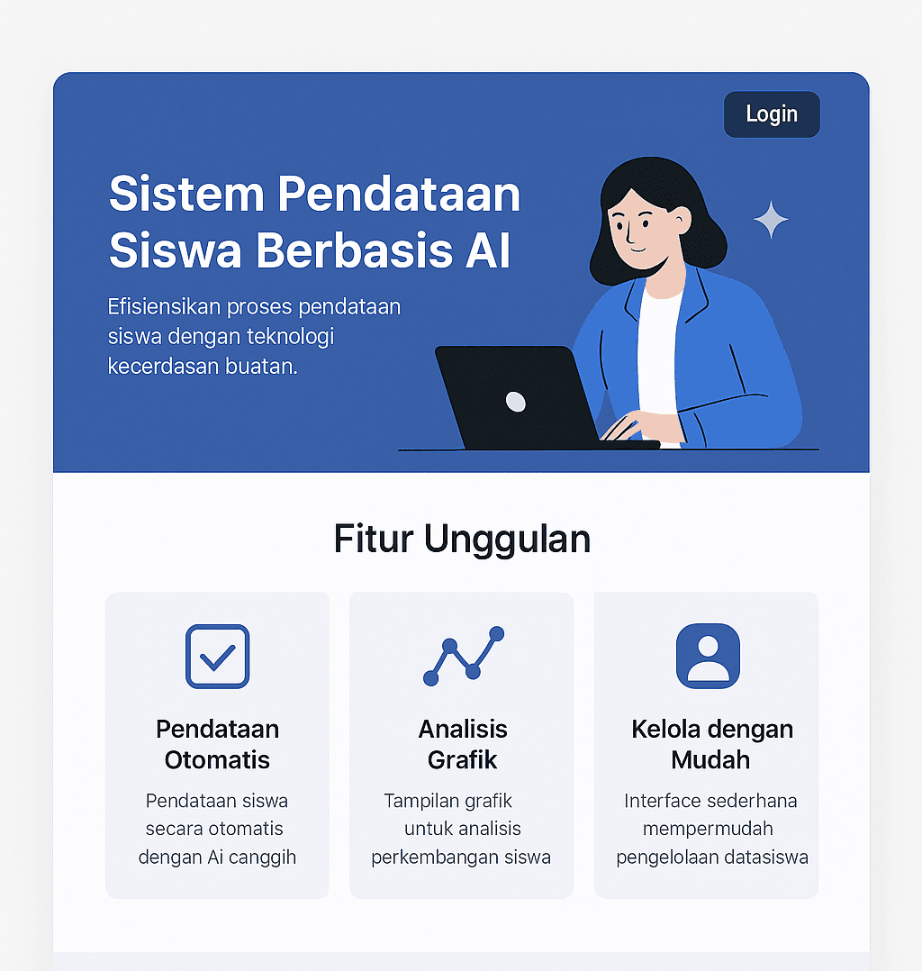 Ilustrasi guru menggunakan laptop
